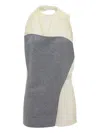 Victoria Beckham Draped Panel Silk Top In Gray