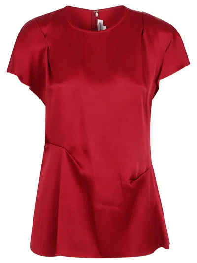 VICTORIA BECKHAM VICTORIA BECKHAM DRAPED PLEAT DETAIL TOP WITH PUFF SLEEVES