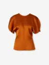 Victoria Beckham Draped Satin Blouse In Orange