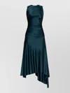 Victoria Beckham Womens Dark Teal Twist Asymmetric-hem Woven Midi Dress In Blue