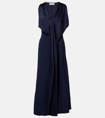 VICTORIA BECKHAM DRAPED SATIN MIDI DRESS