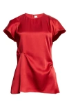 Victoria Beckham Draped Pleat Detail Top In Red