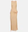 Victoria Beckham Draped Silk Gown In Beige