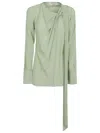Victoria Beckham Scarf Top Featuring Twisted Detail In Green
