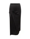 Victoria Beckham Draped Midi Skirt Asymmetric Design Slit