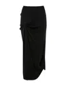 Victoria Beckham Draped Midi Skirt Asymmetric Design Slit In Black