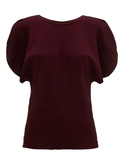 Victoria Beckham Draped-sleeve Blouse In Red