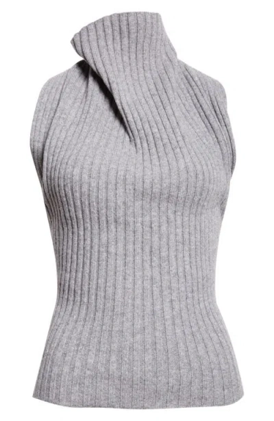 VICTORIA BECKHAM VICTORIA BECKHAM DRAPED SLEEVELESS LAMBSWOOL BLEND SWEATER