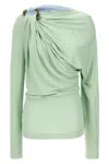 Victoria Beckham Draped Top With Asymmetric Detail And Long Sleeves