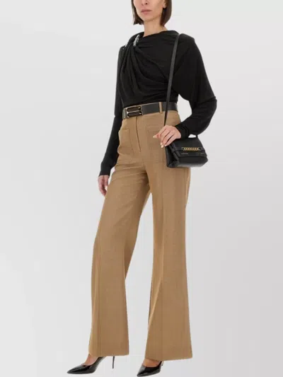Victoria Beckham Draped Top Asymmetric Detail In Brown