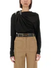 Victoria Beckham Draped Top In Black