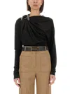 Victoria Beckham Draped Top In Black