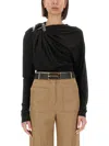 Victoria Beckham Draped Top In Black