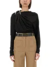 Victoria Beckham Draped Top In Black