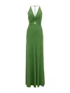 Victoria Beckham V-neck Ruched Cami Gown In Green
