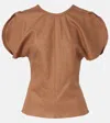 Victoria Beckham Draped Wool And Cashmere Top In Brown