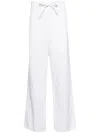 Victoria Beckham Drawstring-waist Cotton Trousers In White