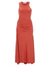 Victoria Beckham Womens Paprika Slim-fit Tank Ruched Stretch-jersey Midi Dress