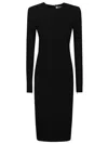 Victoria Beckham Fitted Long Sleeve T-shirt Dress In Black