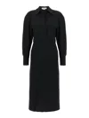 Victoria Beckham Women Black Long Sleeve Polo Collar Midi Dress, Xs Luxury Dresses For Women Darveys In Black