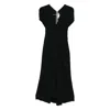 Victoria Beckham Edith V-neck Midi Dress In Black