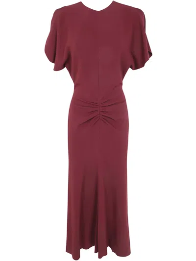 Victoria Beckham Dress Midi "bela" In Red