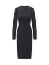 Victoria Beckham Fitted Long Sleeve T-shirt Dress In Black