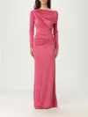 Victoria Beckham Womens  Off-shoulder Draped Woven Maxi Dress In Multi
