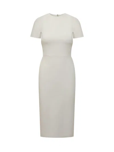 Victoria Beckham Woven Midi Dress In White