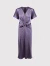 Victoria Beckham Dress With Gathered Details In Purple