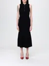 Victoria Beckham Sleeveless Zipped Front Ribbed-knit Midi Dress In Black