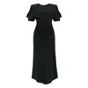 Victoria Beckham Waist Gathered Midi Dress With Ruched Detailing