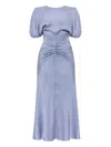 Shop Victoria Beckham Midi Dress With Ruffles And Puff Sleeves