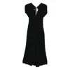 Victoria Beckham Edith V-neck Midi Dress In Black
