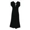 Victoria Beckham Edith V-neck Midi Dress In Black