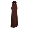 Victoria Beckham High-neck Dress In Brown