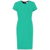 Victoria Beckham Intricately Woven Fitted Midi Dress In Green