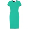 Victoria Beckham Intricately Woven Fitted Midi Dress In Green