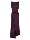 Victoria Beckham Asymmetric Dress In Purple