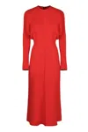 Victoria Beckham Dolman Midi Dress In Red