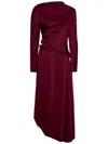 Victoria Beckham Padded-tube Cutout Bubble-hem Midi Dress In Red