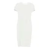 Victoria Beckham Fitted Double Crepe T-shirt Dress In White