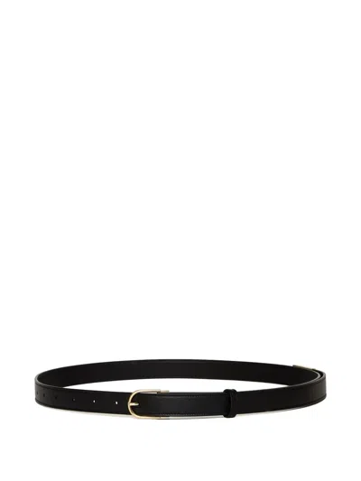 Victoria Beckham Earring Buckle Leather Belt In Black