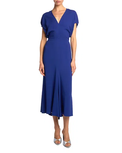 Victoria Beckham Edith Midi Dress In Blue
