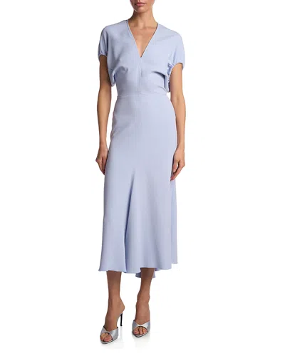Victoria Beckham Edith Midi Dress In Blue