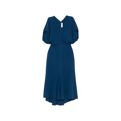 Victoria Beckham Edith Midi Dress In Brown