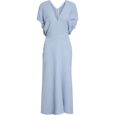 Victoria Beckham Edith Stretch Cady A-line Midi Dress In Blue