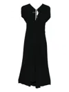 Victoria Beckham Edith V-neck Midi Dress In Black