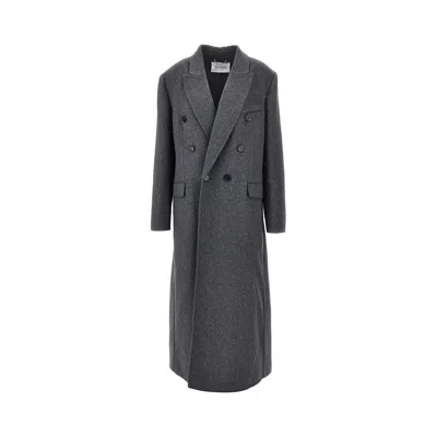 Victoria Beckham Élange Wool And Cashmere Long Coat In Gray