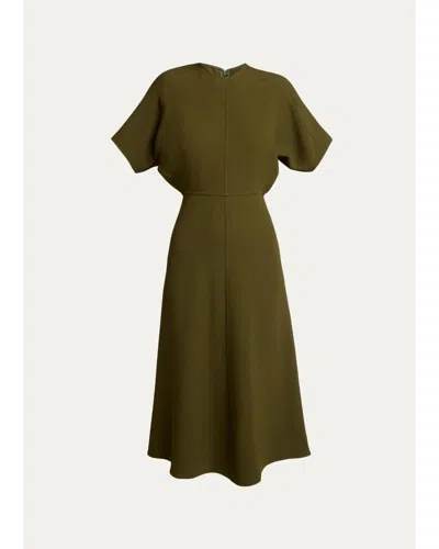Victoria Beckham Eleanor A-line Midi Dress In Green